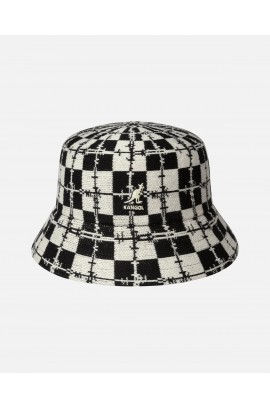 Barbed Check Bucket - Black/Cream